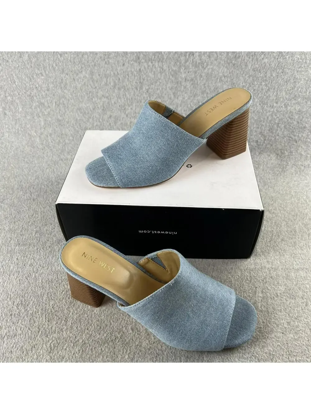 Nine West Heel Mule slide sandals Size 9 Women’s Y2K Chucky Block Slip on